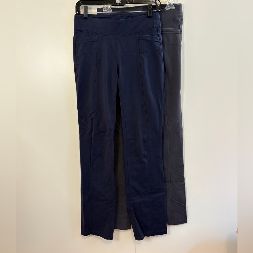 2 Pair Athleta Women's Straight Leg Workout Pants in Navy and Gray